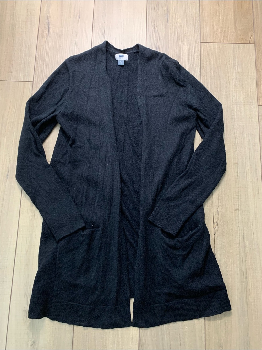 Black Open-Front Sweater Cardigan